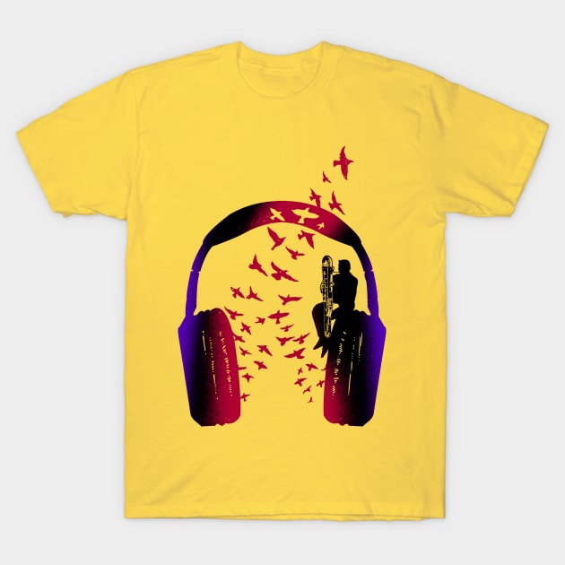 Headphone Music Contrabassoon T-Shirt by barmalisiRTB